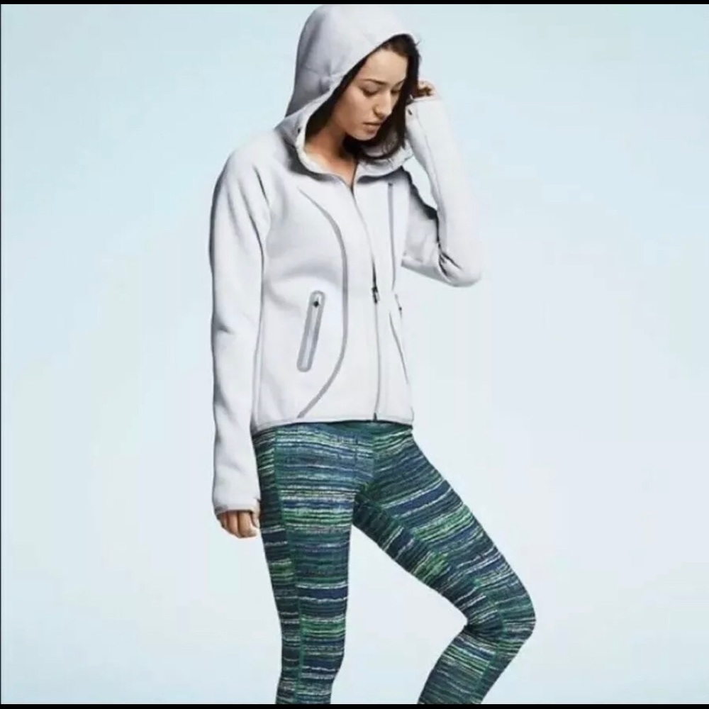 Athleta Fuse Light gray Hooded Jacket